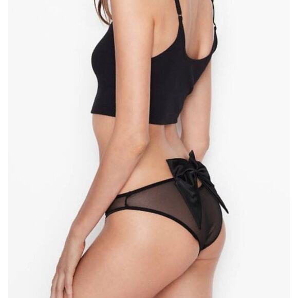 Victoria's Secret Black Mesh and Ribbon Bow Cheekini - M - Picture 5 of 5